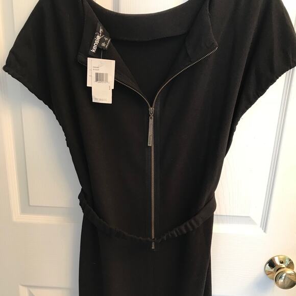 Kensie belted short sleeve black Dress Small NWT - Picture 2 of 3